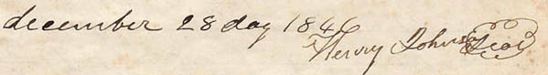 Signature of Henry Johnson, Founder of Johnson City