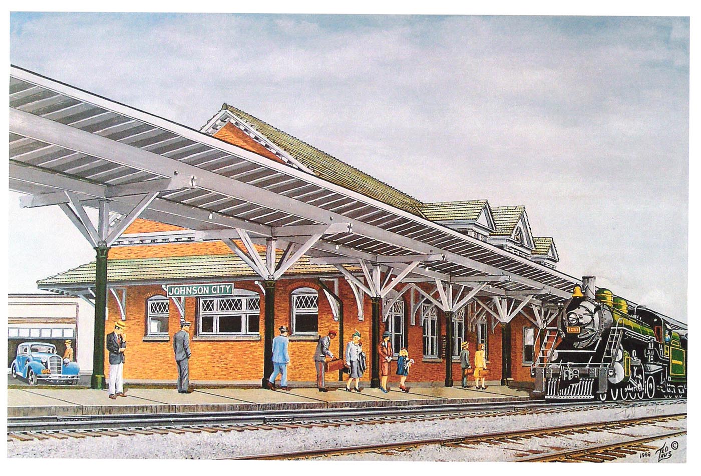 Walter L Main Circus Arrive Railroad Depot Tracy City TN Tennessee Postcard Card 